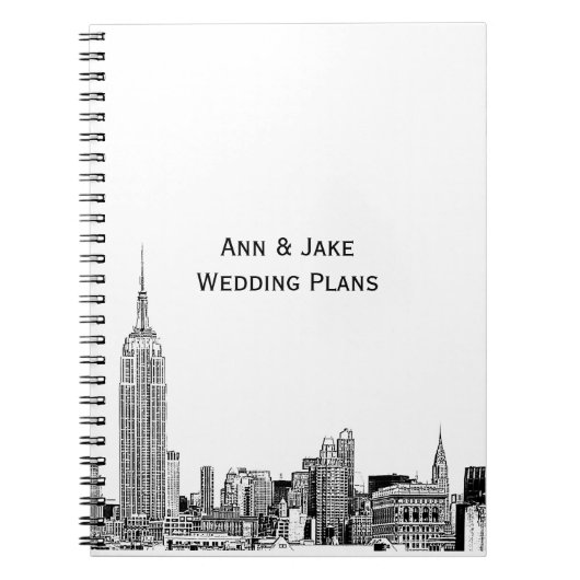 NYC Skyline Etched 01 Notitieboek (Voorkant)