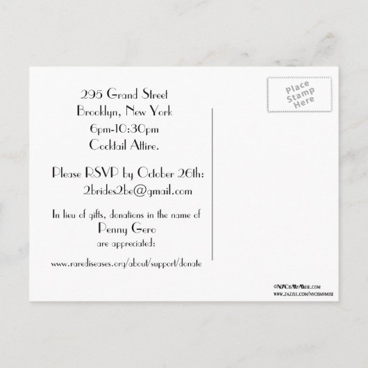 NYC Skyline Etched 01 Verlovingsfeest Uitnodiging Briefkaart (Achterkant)