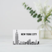 NYC Skyline Etched 01 Visitekaartje (Staand voorkant)