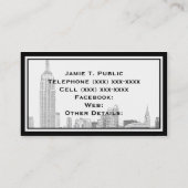 NYC Skyline Etched 01 Visitekaartje (Achterkant)