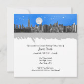 NYC Skyline Etched look Moon Lt Blue 2 Sweet 16 SQ Kaart (Achterkant)