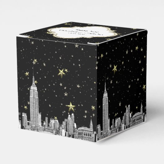 NYC Skyline Etched Starry DIY BG Color Bedankdoosjes (Voorkant Zijde)