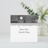 NYC Skyline Etched View Search Search Black 2 Swee Kaart (Staand voorkant)