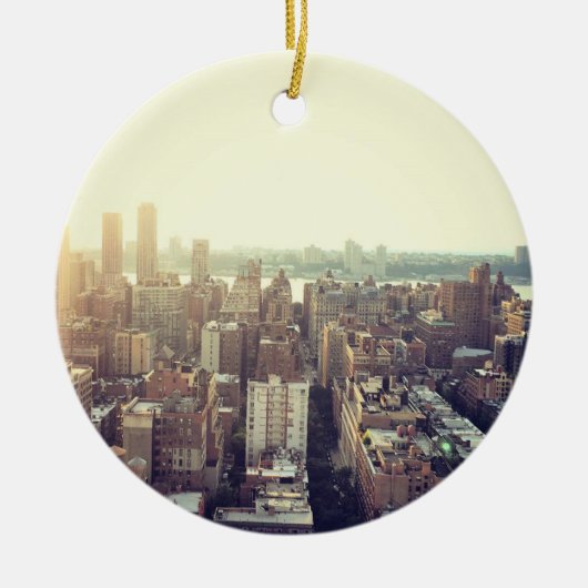NYC Skyline Foto Keramisch Ornament (Voorkant)