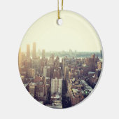 NYC Skyline Foto Keramisch Ornament (Links)