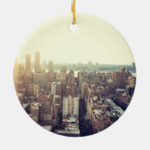 NYC Skyline Foto Keramisch Ornament (Achterkant)