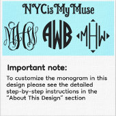 NYC Skyline geëtst 01 Vine Script Monogram Notitieboek