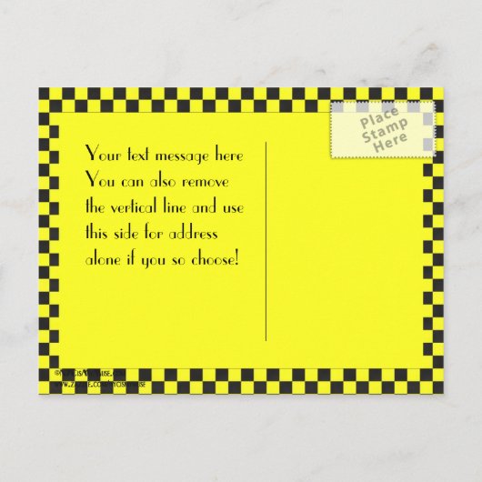 NYC skyline geëtst ESB gecontroleerd Taxi Opslagda Aankondigingskaart (Achterkant)