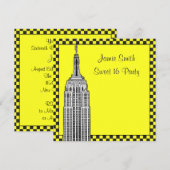 NYC skyline geëtst ESB geruite taxi 2 zoet 16 Kaart (Voorkant / Achterkant)