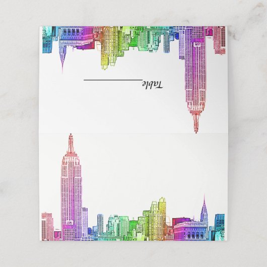 NYC skyline geëtste look regenboog escort Kaarten Plaatskaartje (Buitenkant ongevouwen)
