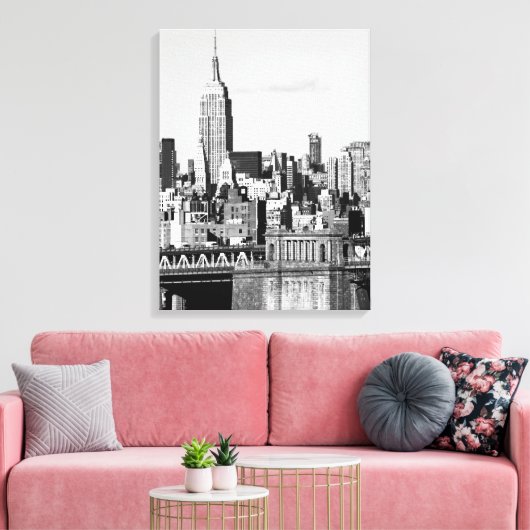 NYC Skyline II Canvas Afdruk (Insitu (Woonkamer))