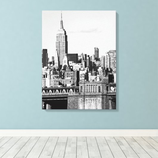 NYC Skyline II Canvas Afdruk (Insitu (Houten vloer))