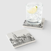 NYC Skyline II Stenen Onderzetter (Zijkant)