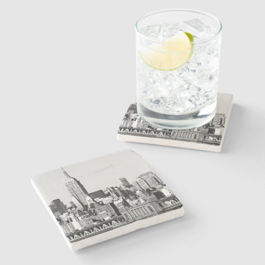NYC Skyline II Stenen Onderzetter (Zijkant)