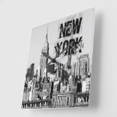 NYC Skyline II Vierkante Klok (Hoek)
