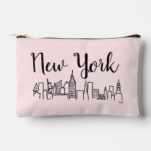 NYC Skyline illustratie make-up tas (Voorkant)