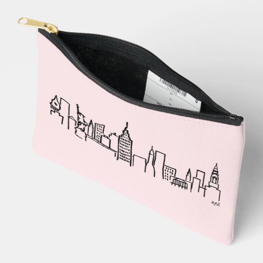 NYC Skyline illustratie make-up tas (Open)
