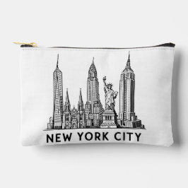 NYC Skyline Illustration with Statue of Liberty Etui