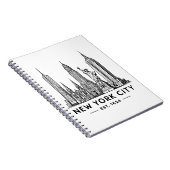 NYC Skyline Illustration with Statue of Liberty Notitieboek (Rechterzijde)