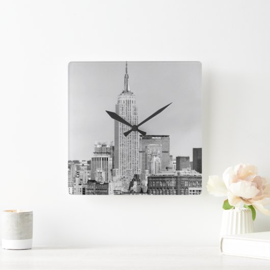 NYC Skyline IV Vierkante Klok (Huis)