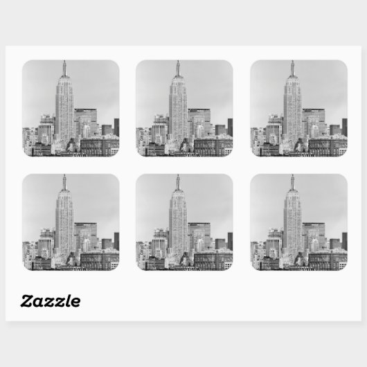 NYC Skyline IV Vierkante Sticker (Vel)