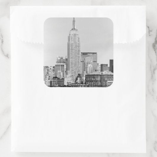 NYC Skyline IV Vierkante Sticker (Tas)