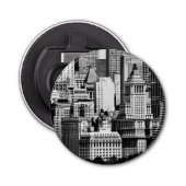 NYC Skyline IX Button Flesopener (Voorkant)