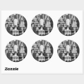 NYC Skyline IX Ronde Sticker (Vel)