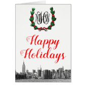 NYC Skyline Kerstmis Prettige feestdagen Kaart (Voorkant)