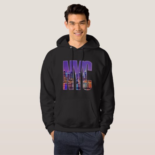 NYC Skyline (licht) Hoodie (Voorkant volledig)