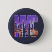 NYC Skyline (licht) Ronde Button 5,7 Cm (Voorkant)