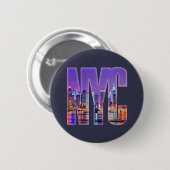NYC Skyline (licht) Ronde Button 5,7 Cm (Voorkant /achterkant)