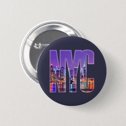 NYC Skyline (licht) Ronde Button 5,7 Cm (Voorkant /achterkant)