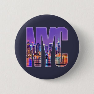 NYC Skyline (licht) Ronde Button 5,7 Cm