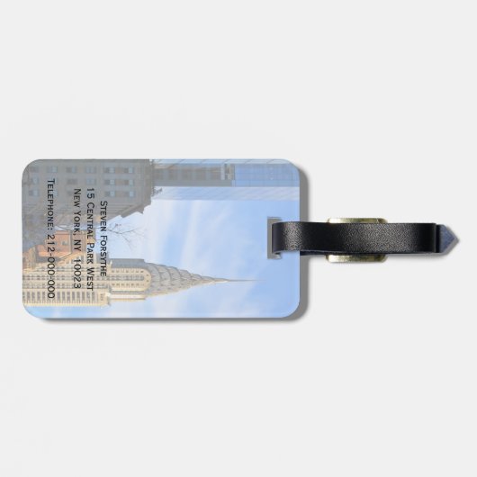 NYC Skyline: Midtown Uitzicht van het Chrysler-geb Bagagelabel (Achterkant horizontaal)