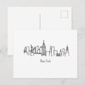 NYC Skyline New York Illustration Briefkaart (Voorkant / Achterkant)
