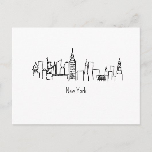 NYC Skyline New York Illustration Briefkaart (Voorkant)