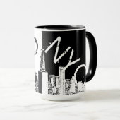 NYC skyline oude  foto zwart-wit Mok (Voorkant rechts)