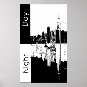 NYC skyline oude  foto zwart-wit Poster