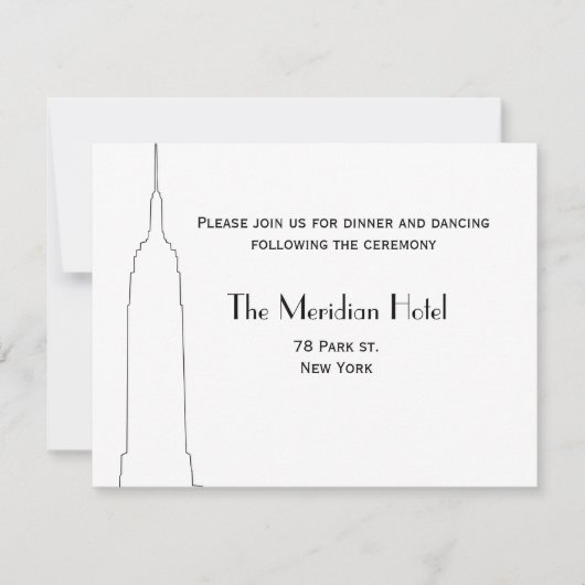 NYC Skyline Recption Card Kaart (Voorkant)