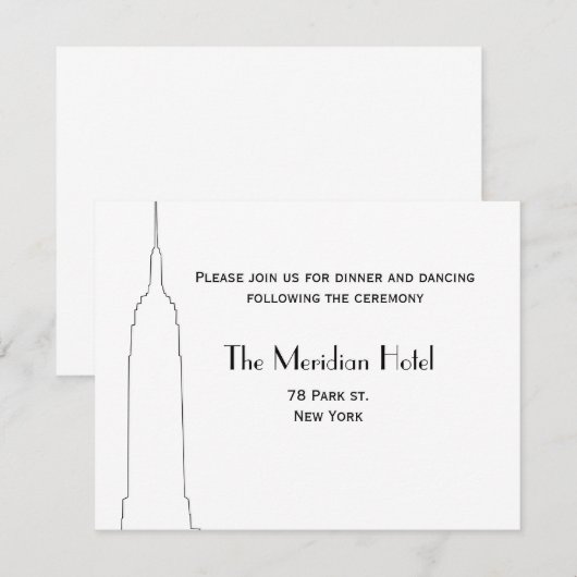NYC Skyline Recption Card Kaart (Voorkant / Achterkant)