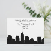 NYC Skyline Recption Card - Zwart Kaart (Staand voorkant)