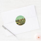 NYC Skyline ronde sticker (Envelop)