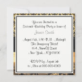 NYC Skyline Sepia B5 Blk Rib Damask Sweet 16 Invit Kaart (Achterkant)