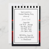 NYC Skyline Sil Red Sky Blk Wh Stripe P Sweet 16 V Kaart (Achterkant)