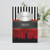 NYC Skyline Sil Red Sky Blk Whrepe P RSVP (Staand voorkant)