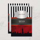 NYC Skyline Sil Red Sky Blk Whrepe P RSVP (Voorkant / Achterkant)
