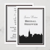 NYC Skyline Silhouet #2 DIY Vrijgezellenfeest Kaart (Voorkant / Achterkant)