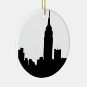 NYC skyline silhouet, emp st bldg #1 Keramisch Ornament (Rechts)