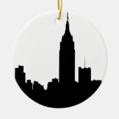 NYC skyline silhouet, emp st bldg #1 Keramisch Ornament (Voorkant)